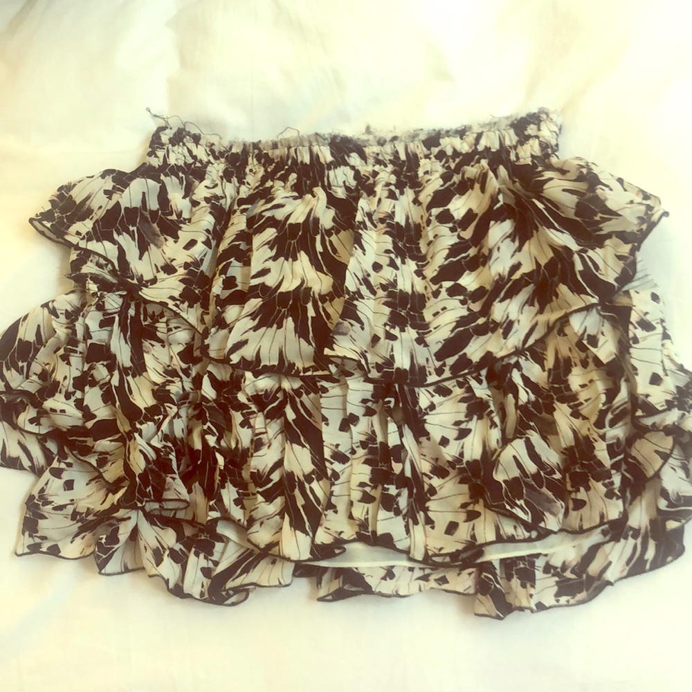 Loveshack Fancy black and white mini skirt size 3